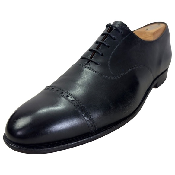 Turnbull & Asser Black Oxford Leather Captoe Dress Shoes Made in England Mens 10 main image 6